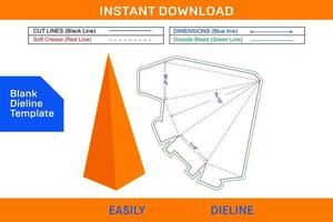 piramide regalo scatola Dieline modello vettore file e 3d scatola design vuoto Dieline modello