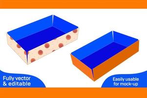 pieghevole ondulato cartone scatola Dieline modello e 3d scatola design 3d scatola vettore