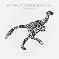 mandala di dinosauro. elementi decorativi vintage. modello orientale, illustrazione vettoriale. vettore