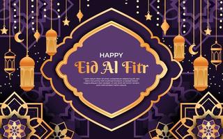 contento eid al Fitr mubarak sfondo vettore