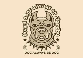 illustrazione design di un' fossa Toro cane testa vettore