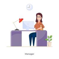 avatar di manager femminile vettore