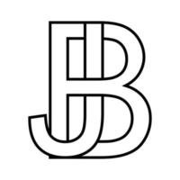 logo cartello bj jb icona cartello Due interlacciato lettere b, j vettore logo bj, jb primo capitale lettere modello alfabeto b, j