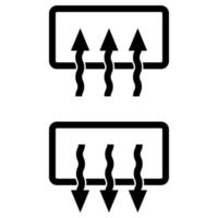 icona ventilazione macchina, finestra freccia computer, inverno ventilazione tempo metereologico aria vettore