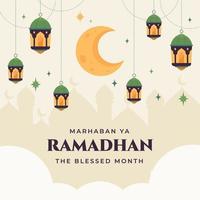 Ramadhan kareem piatto illustrazione vettore