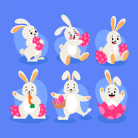 collezione di personaggi di coniglio pasquale vettore