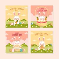 adorabile coniglio godendo il giorno di Pasqua vettore