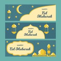 eid mubarak banner vettore