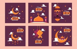 eid mubarak saluto i post sui social media della stagione vettore