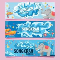 raccolte di banner del festival di songkran vettore