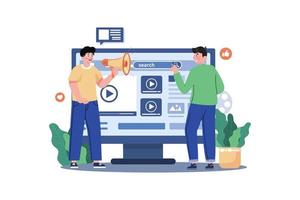 video marketing illustrazione concetto su bianca sfondo vettore