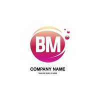 bm iniziale logo con colorato cerchio modello vettore