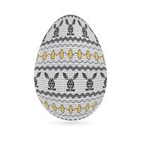 Pasqua stilizzato etnico ornamentale uovo con coniglio modello. isolato su bianca sfondo vettore