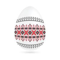 Pasqua etnico ornamentale uovo con attraversare punto modello. isolato su bianca sfondo vettore