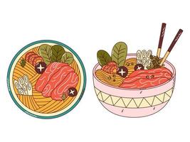 tradizionale giapponese cibo. asiatico shabu-shabu. vettore illustrazione