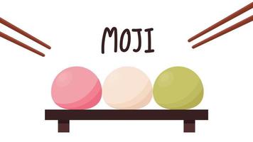 mochi icona vettore. mochi logo design. giapponese riso dolce. vettore