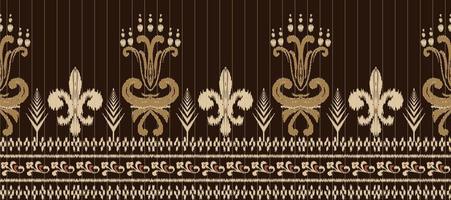 motivo ikat senza soluzione di continuità modello ricamo sfondo. geometrico etnico orientale modello tradizionale. ikat azteco stile astratto vettore illustrazione. design per Stampa trama, tessuto, sari, sari, tappeto.