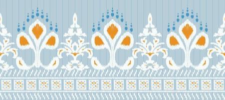 africano ikat paisley ricamo. batik tessile ikat fiore senza soluzione di continuità modello digitale vettore design per Stampa saree Kurti Borneo tessuto confine spazzola elegante