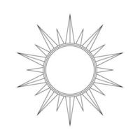 astratto celeste sole vettore illustrazione. boemo mistico simbolo scoppiando sole raggi. Magia talismano, antico tribale stile, boho, tatuaggio, arte Stampa, tarocco