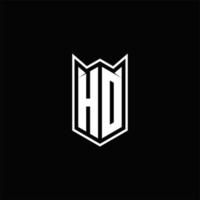 HD logo monogramma con scudo forma disegni modello vettore