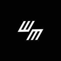 wm logo monogramma con su per giù stile moderno design modello vettore