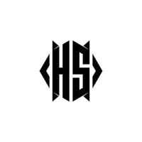 hs logo monogramma con scudo forma disegni modello vettore