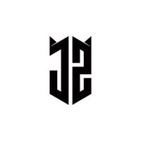 jz logo monogramma con scudo forma disegni modello vettore