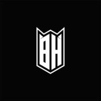 bh logo monogramma con scudo forma disegni modello vettore