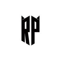 rp logo monogramma con scudo forma disegni modello vettore