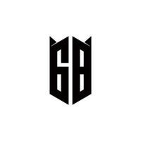 gb logo monogramma con scudo forma disegni modello vettore
