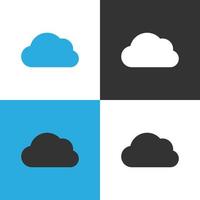 nube icona. impostato di quattro nube icona su diverso sfondi. vettore illustrazione.