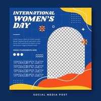 modello di social media per la giornata internazionale della donna vettore