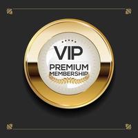 vip premio membri d'oro distintivo su nero sfondo vettore