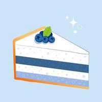 mirtillo torta dolce isolato cibo illustrazione su blu sfondo. vettore