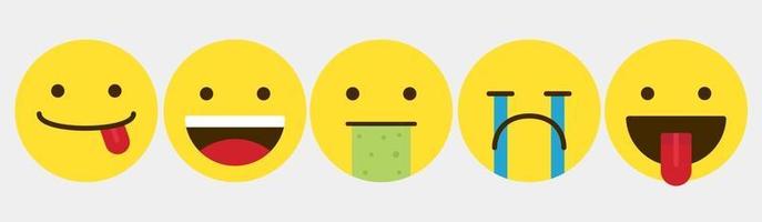 insieme di reazione di progettazione di raccolta di emoticon vettore