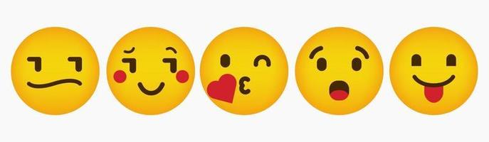 collezione di design piatto di reazione di emoticon vettore