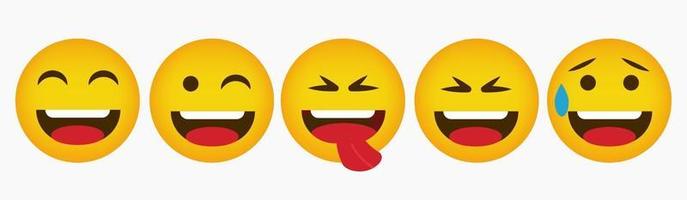 insieme di raccolta di emoticon di progettazione di reazione vettore