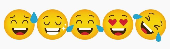 insieme di raccolta di design di emoticon di reazione vettore