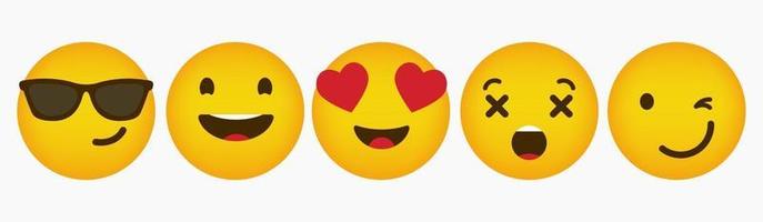 collezione piatta di emoticon di design di reazione vettore