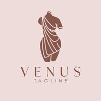 antico donna corpo logo modello. Venere logo design. bellezza industria e benessere logotipo. vettore