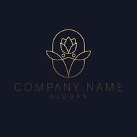 rosa icona logo design. linea arte floreale logotipo. tulipano fiore logo. vettore