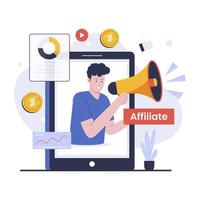 piatto design di affiliato marketing programmi vettore