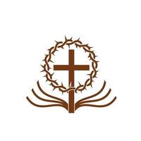 cristianesimo religione simbolo con corona di spine vettore