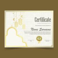 lusso islamico Ramadan certificato design vettore