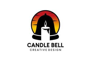 candela campana logo design nel tramonto vettore