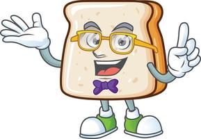 un' cartone animato personaggio di fetta di pane vettore