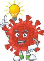 un' cartone animato personaggio di rosso corona virus vettore