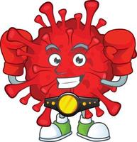 un' cartone animato personaggio di pericoloso coronavirus vettore