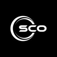 sco lettera logo design nel illustrazione. vettore logo, calligrafia disegni per logo, manifesto, invito, eccetera.