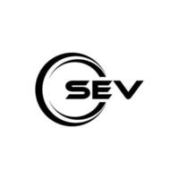 SEV lettera logo design nel illustrazione. vettore logo, calligrafia disegni per logo, manifesto, invito, eccetera.